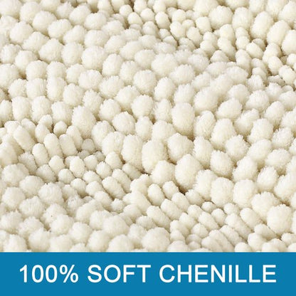 H.VERSAILTEX Bath Mats for Bathroom Non Slip Luxury Chenille Striped Bath Rug Absorbent Non Skid Fluffy Soft Shaggy Rugs Washable Dry Fast Plush Carpet Mats for Bath Room, Tub