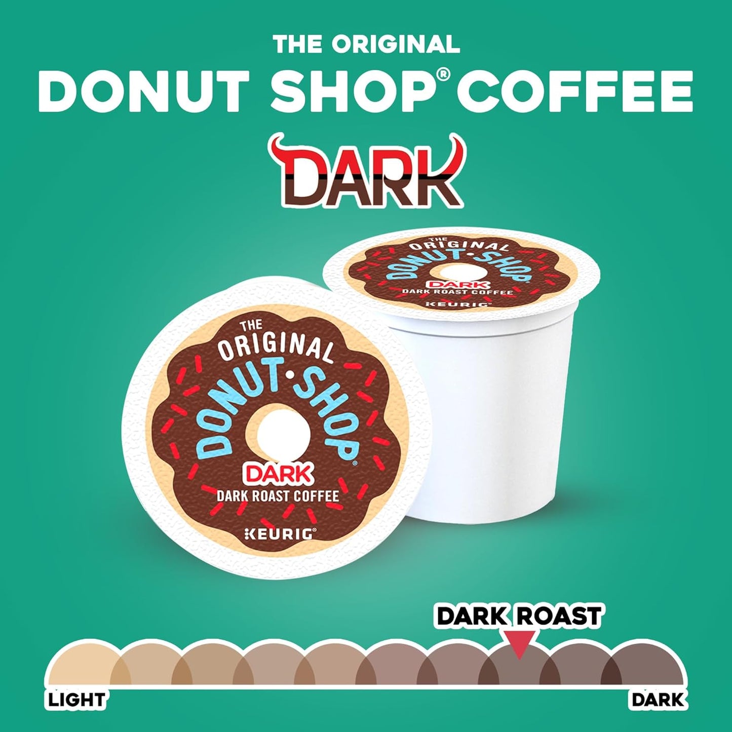Original Donut Shop Coffee - Dark Roast K-Cup Pods | 48 Count Single Serve Coffee Pods