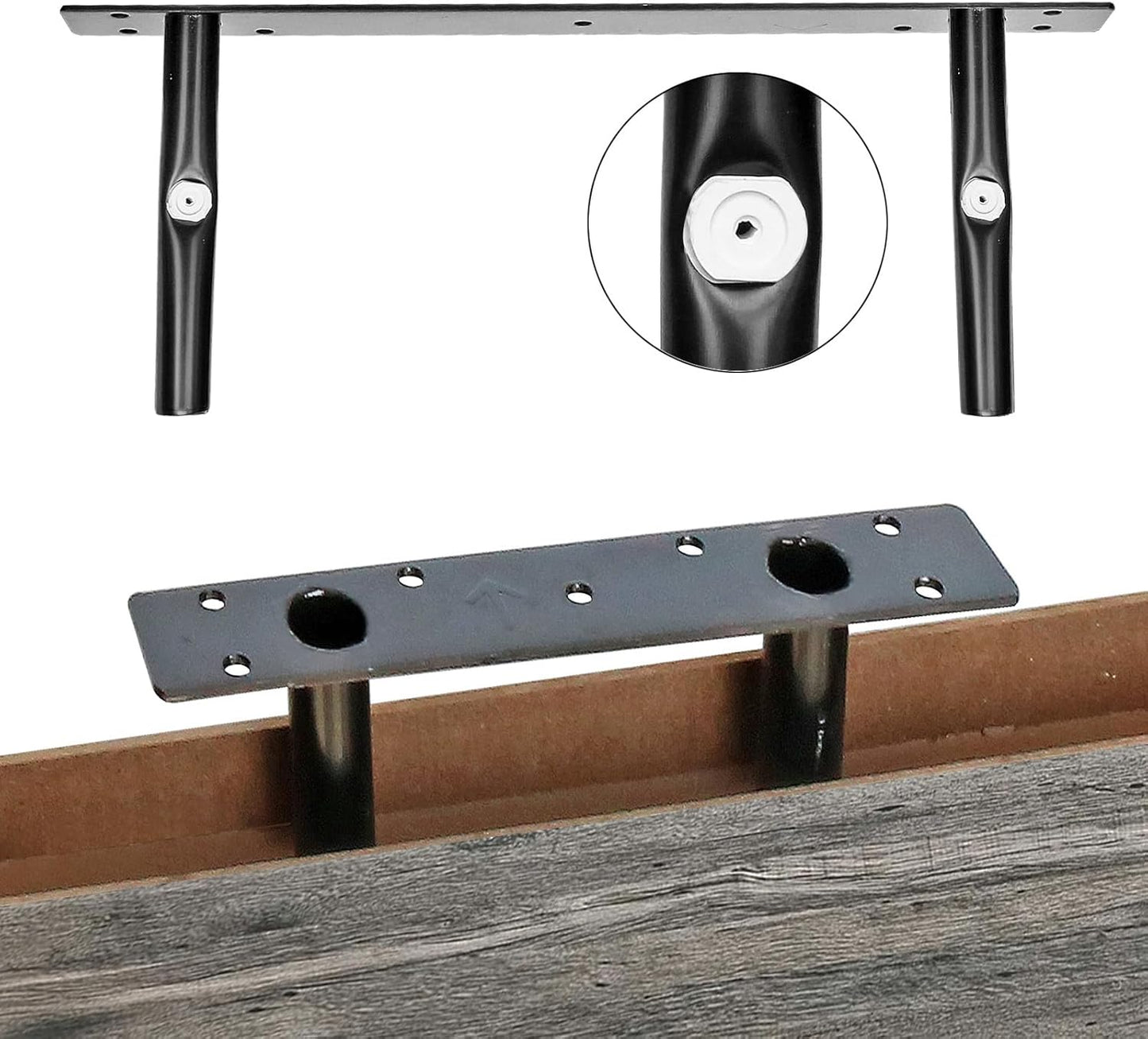 QEEIG Bathroom Shelves | Over Toilet Wall-Mounted Floating Storage - 16 Inch Set of 2, Grey Farmhouse Decor