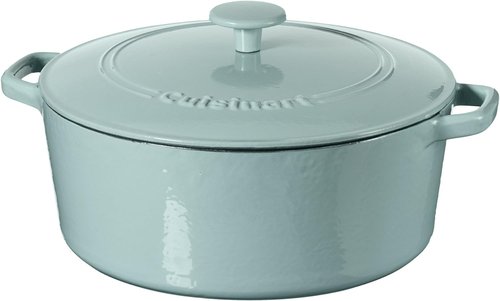 Cuisinart Enameled Cast Iron Round Covered Casserole - Light Blue, 7-Quart Capacity