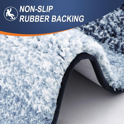 OLANLY Bathroom Runner Rugs - Extra Soft Microfiber, Quick Dry & Washable | 47x24 Navy Blue