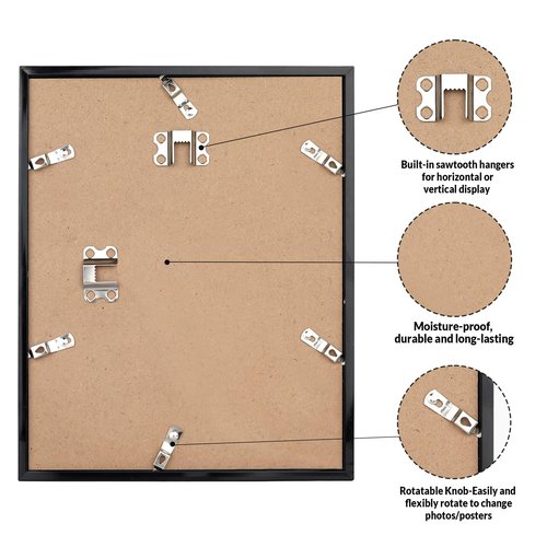LaVie Home 12x16 Picture Frame 2 pack, Display Pictures 12 x 16 Poster Frame, 12x16 Black Photo Frame with HD Plexiglass, Display Frame for Vertical or Horizontal, Classic Collection