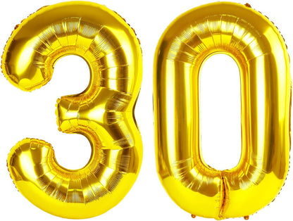 Number 30 Balloon - 40 Inch Gold Foil Happy 30th Birthday Decoration for Memorable Celebrations