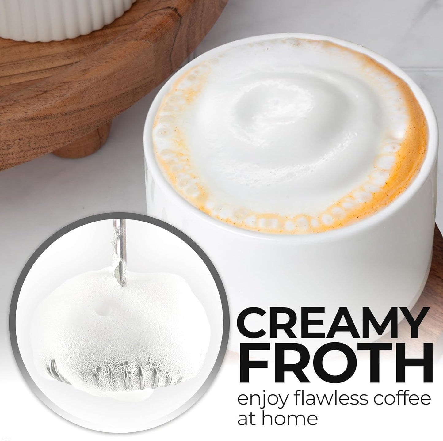 Zulay Kitchen Rechargeable Milk Frother - 3 Speeds & 3 Whisk Attachments - USB Charging for Lattes & Cappuccinos - Cream Copper