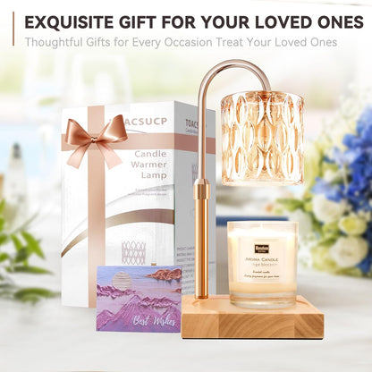 Skiennix Candle Warmer Lamp - Adjustable Height & Dimmable with Timer | Charming Gift Box Included