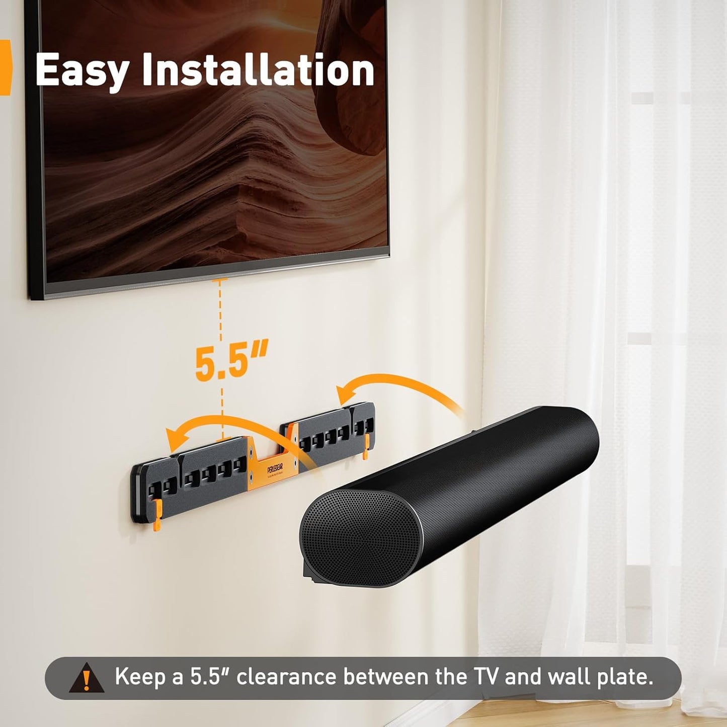 Perlegear Soundbar Wall Mount - Compatible with Sonos Arc & Arc Ultra | Hidden Design, Sturdy Steel Structure