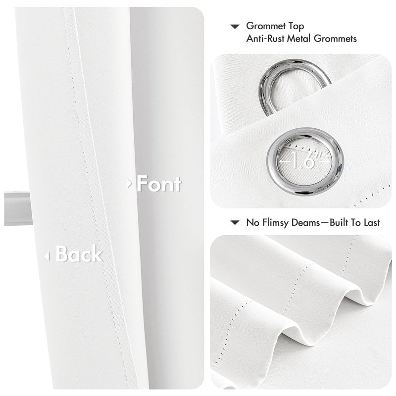 MIULEE Pure White Curtains for Bedroom Living Room 96 Inches Long 2 Panels, Thermal Insulated Room Darkening Drapes Grommet Top Noise Reducing Window Treatments 40x96 Inch