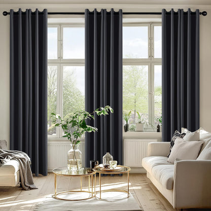 MIULEE Dark Grey Blackout Curtains - Thermal Insulated Room Darkening Drapes | 72 Inches Long, 2 Panels