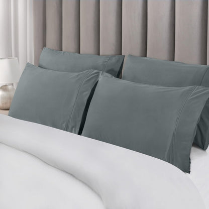 Utopia Bedding King Pillow Cases - 6 Pack - Envelope Closure - Soft Brushed Microfiber Fabric - Shrinkage and Fade Resistant Pillow Covers King Size 20 X 40 Inches (King, Grey)