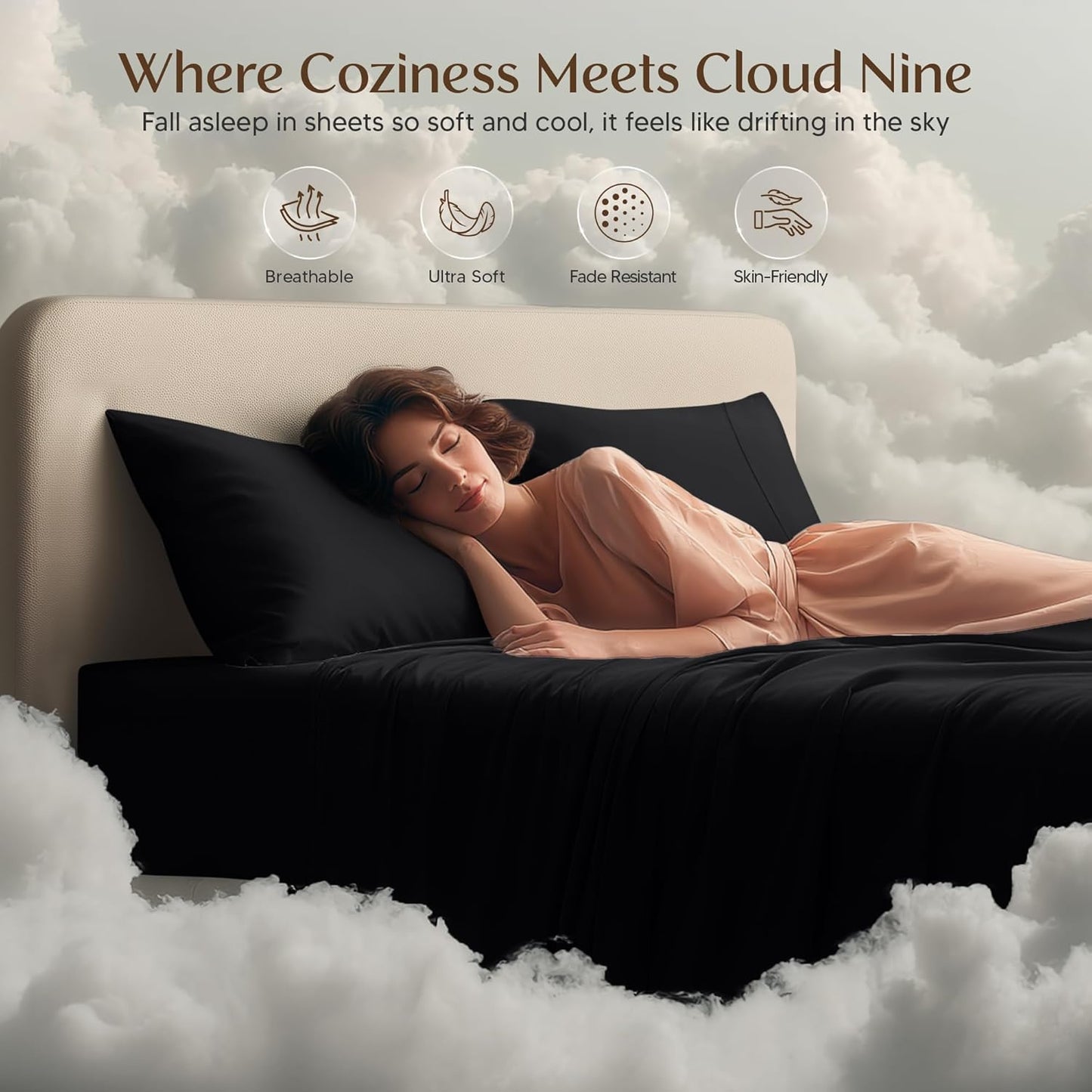 Utopia Bedding Twin Sheet Set - Soft & Breathable 3-Piece Microfiber Bed Sheets | Black