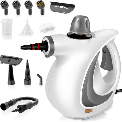 Skiennix Pressurized Handheld Steam Cleaner - 12-Piece Accessory Set for Multi-Surface Deep Cleaning | Dark Gray