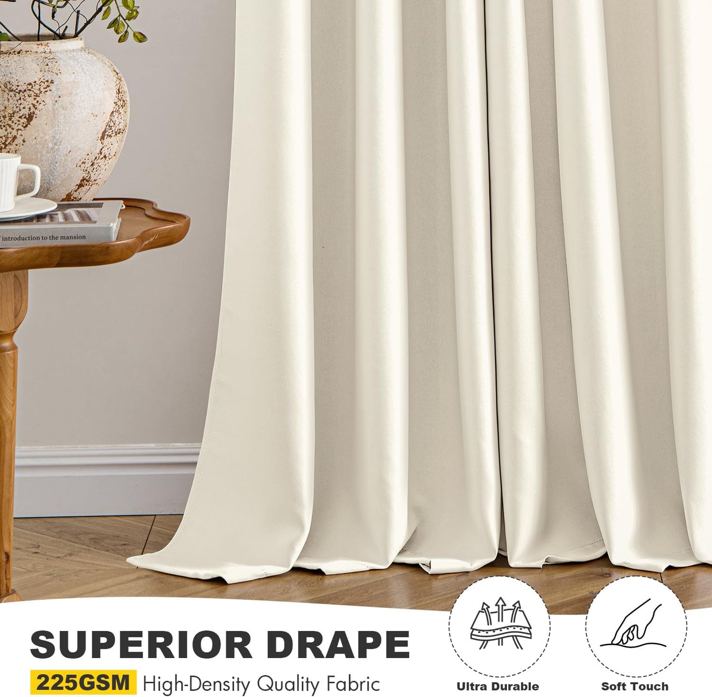 MIULEE Blackout Curtains - Thermal Insulated Room Darkening Drapes | 54-Inch Grommet Panels, Noise Reduction