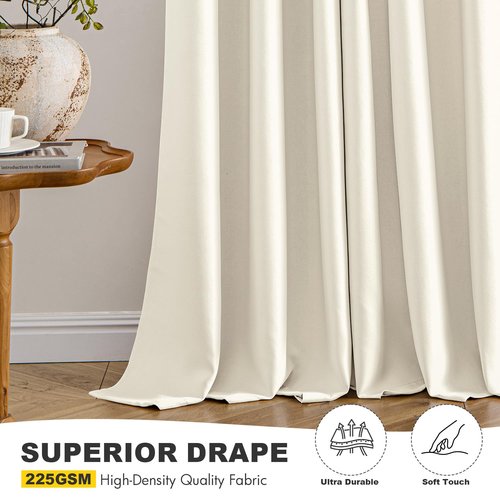 MIULEE Birch Blackout Curtains for Bedroom Living Room 45 Inches Long 2 Panels, Thermal Insulated Room Darkening Drapes Solid Grommet Noise Reduction Light Blocking Window Treatments 40x45 Inch
