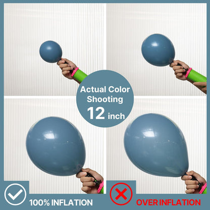 PartyWoo Slate Blue Balloons - 50pcs 12 Inch Navy & Dusty Blue Boho Balloons for Celebrations