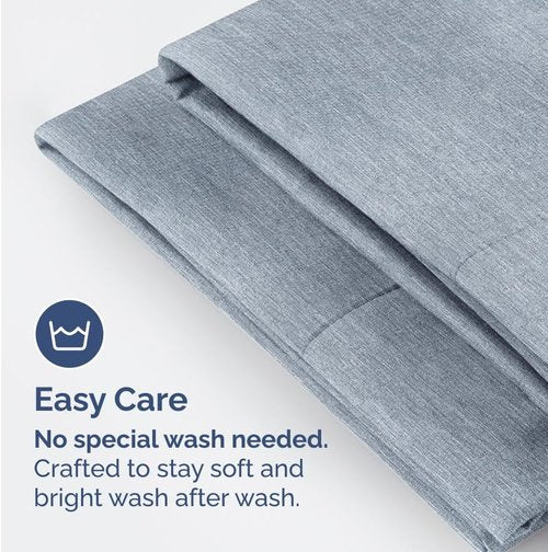 King Standard Pillow Cases - Ultra-Soft Hotel Quality Covers | Fade-Free & Wrinkle Resistant - 2 Piece Set in Heathered Blue