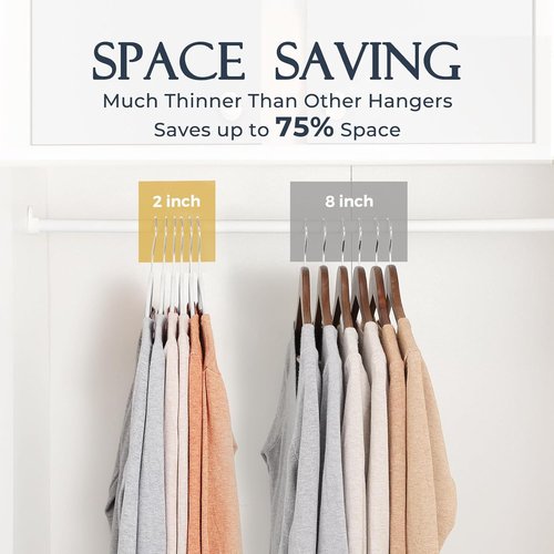 HOUSE DAY White Velvet Hangers - 40 Pack Non-Slip Heavy Duty Felt Hangers for Closet Organization | 360° Rotating Silver Hook