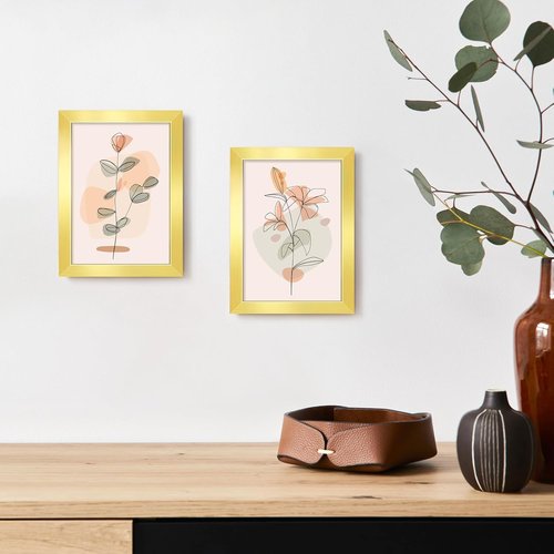 LaVie Home 5x7 Picture Frame - Elegant Gold Design with HD Plexiglas | Vertical & Horizontal Display