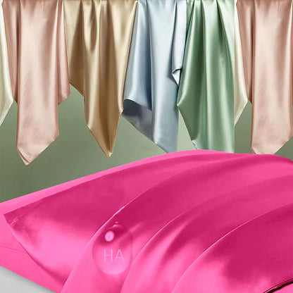 Mulberry Silk Pillowcase Set by Skiennix - Anti-Acne & Hair-Friendly | King Size, Hot Pink - 2 Pack