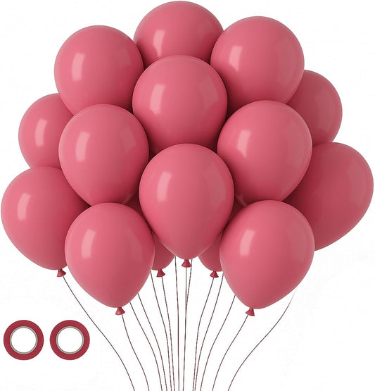 Voircoloria 105-Piece Retro Hot Pink Balloons - 12-Inch Latex for Birthday, Baby Shower & Weddings