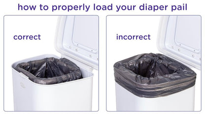Ubbi Stainless Steel Venti Diaper Pail, Odor Locking, No Special Bag Required, Award-Winning, Registry Must-Have, White
