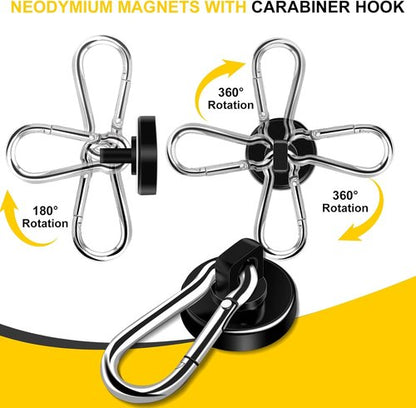 DIYMAG Magnetic Hooks - 70LBS Heavy Duty Neodymium Hooks for Home & Office | 15-Pack