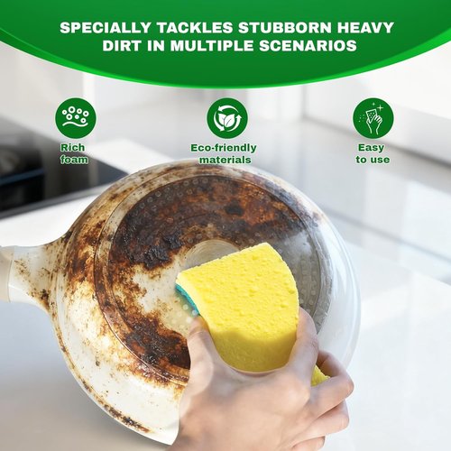 Heavy Duty Scrub Sponge - 9 Pack Tough Cleaning Tool for Grills, Stovetops & Pots