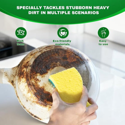 Heavy Duty Scrub Sponge - 9 Pack Tough Cleaning Tool for Grills, Stovetops & Pots