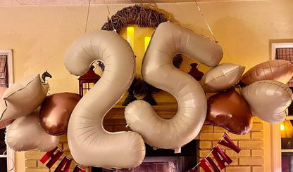 10 Balloons Number - 10th Birthday Decorations for Boys & Girls | Cream 40-Inch Balloons for Celebrations