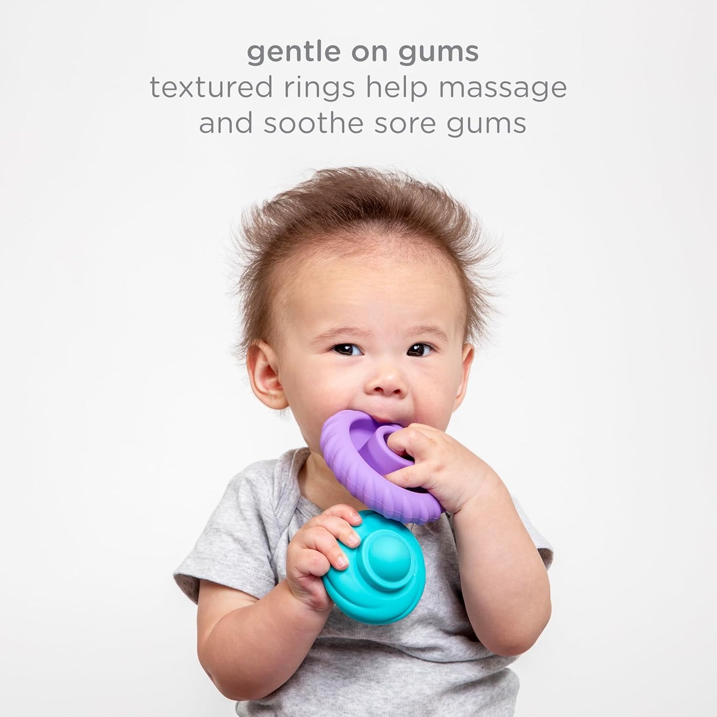 Ubbi Baby Teether Totter - Multi-Textured Food-Grade Silicone Teething Toy | 6-Piece Set for Early Development