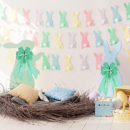 YKW Large Mint Green Burlap Bow - 20x11 Inch Spring & Easter Wreath Decor | Indoor/Outdoor Ornaments