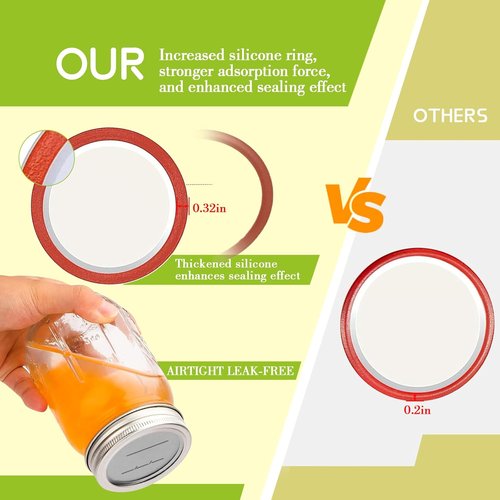 48-Pack Canning Lids & Rings by [Brand Name] - Leak-Proof Airtight Mason Jar Lids for Wide Mouth