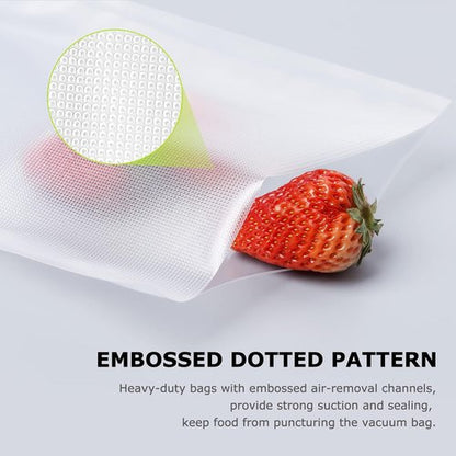 Bonsenkitchen Vacuum Sealer Bags - 200 Quart, BPA Free, Commercial Grade, 8" x 12" Textured Bags for Sous Vide Cooking