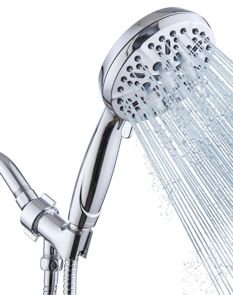 Shower Head with Handheld High Pressure-Full Body Coverage Powerful Rain Showerhead Extra 60" Long Hose and Adjustable Brass Joint Holder- The Perfect Detachable Heads for Bathroom Upgrade