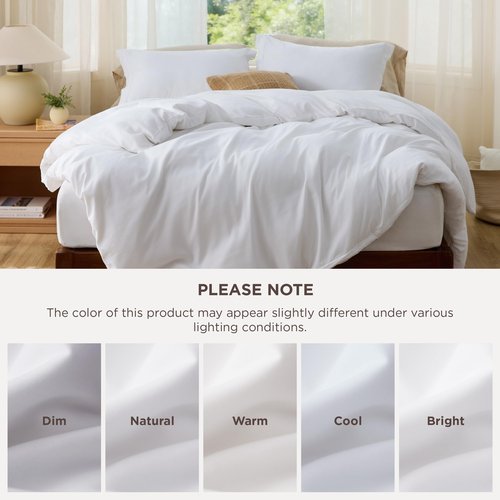 Bedsure White Duvet Cover Queen Size - Soft Double Brushed Bedding Set for Kids & Adults, Zipper Closure, 3 Pieces, Includes 1 Duvet Cover (90"x90") & 2 Pillow Shams, NO Comforter