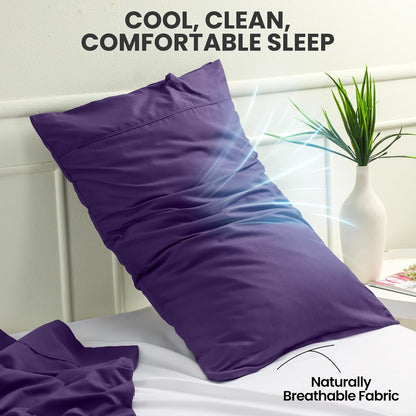 Utopia Bedding Queen Pillow Cases - Soft Brushed Microfiber - 2 Pack, Fade Resistant, 20 x 30 Inches | Eggplant Color