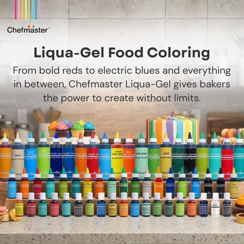 Chefmaster Ivory Liqua-Gel Food Coloring - Vibrant, Professional-Grade Dye for Icing & Fondant | 10.5 oz