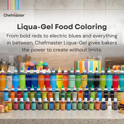 Chefmaster Lemon Yellow Liqua-Gel® Food Coloring - Vibrant, Professional-Grade Dye for Icing & Fondant | 2.3 oz