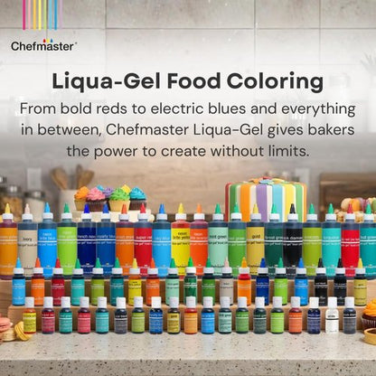 Chefmaster Sky Blue Liqua-Gel® Food Coloring - Vibrant, Professional-Grade Dye for Icing & Fondant | 10.5 oz