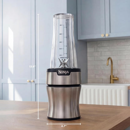 Ninja BN301 Nutri-Blender Plus - Compact Personal Blender with 900W Motor & 3 To-Go Cups | Silver