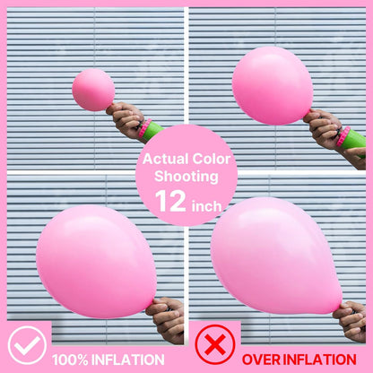 PartyWoo Pink Balloon Arch Kit - 99pcs Matte Pink Balloons in Various Sizes for Baby Showers & Parties