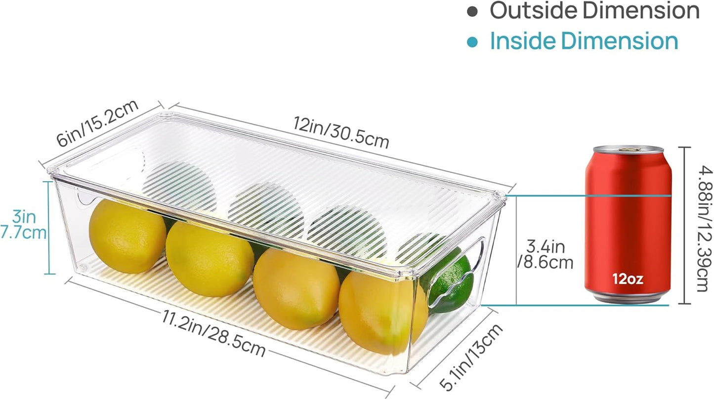 Vtopmart Clear Storage Bins - 12-Piece Stackable Organizers with Lids for Kitchen & Pantry