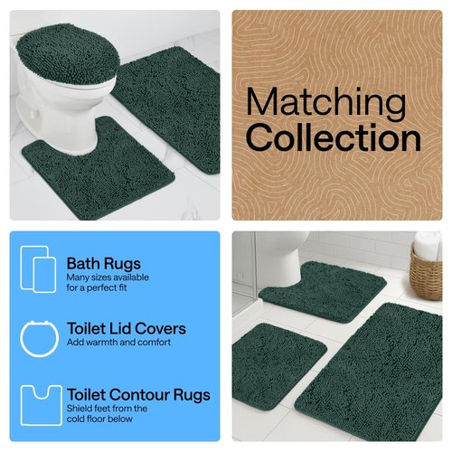 GORILLA GRIP Bath Rug Mat, Thick Soft Absorbent Chenille, Quick Dry Microfiber Mats, Rubber Backing Washable Shower Floor Rugs, US Designed Bathroom Bathmat Home Decor Accessories, 24x17, Hunter Green
