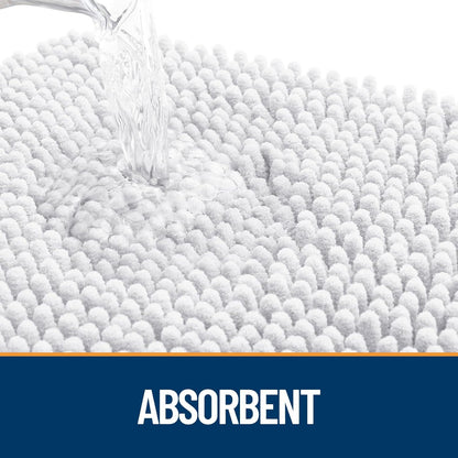 OLANLY Dog Door Mat - Absorbent Non-Slip Chenille for Muddy Paws | 70x46, Quick Dry, White