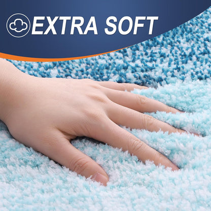 OLANLY Bathroom Runner Rug - Extra Soft Microfiber Mat | Quick Dry, Washable, 70x24, Peacock Blue