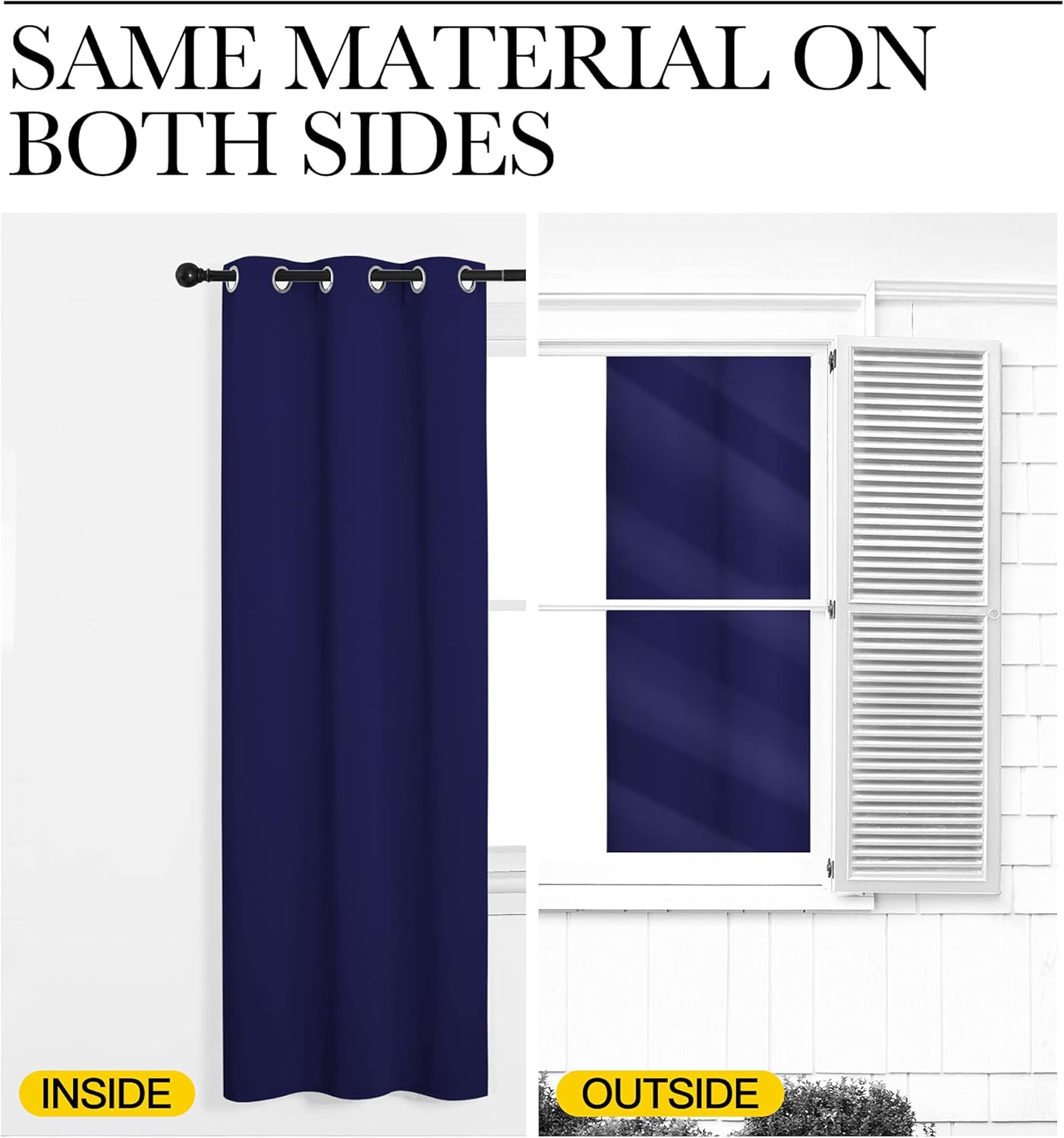 NICETOWN Navy Blue Blackout Curtains - Thermal Insulated Drapes for Short Windows | 48" Length, 42" Wide, 2 Panels