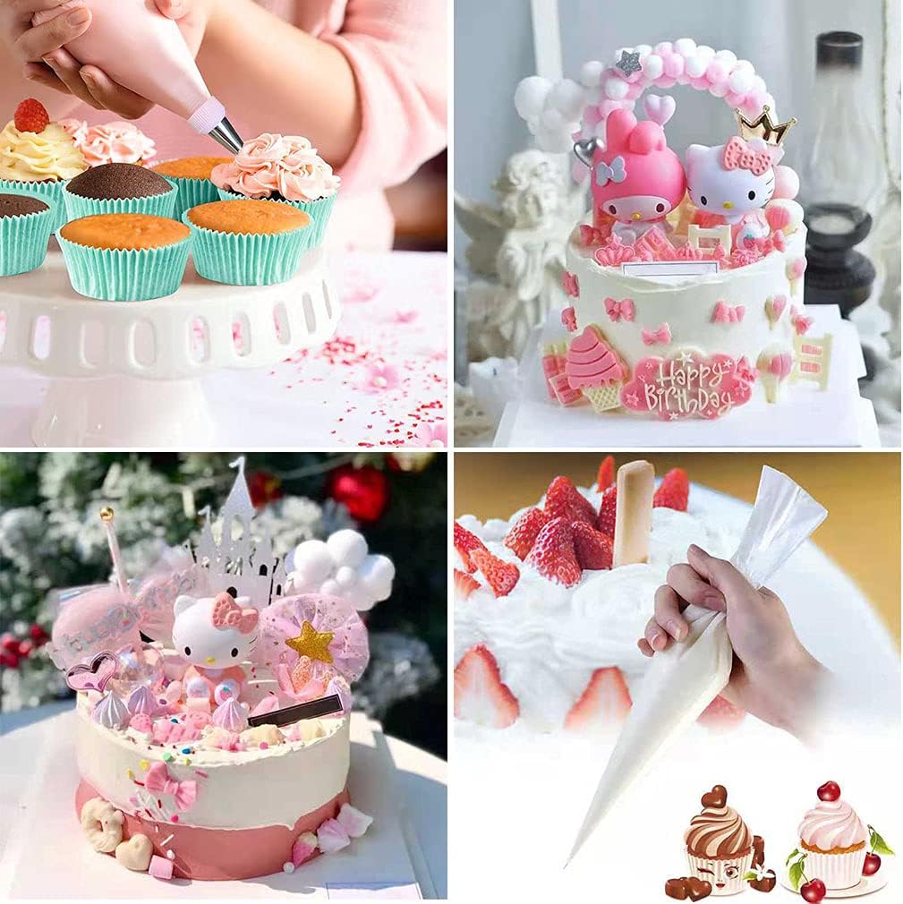 Tipless Piping Bags by 100 Pieces - Disposable Pastry & Icing Bags for Cake Decorating