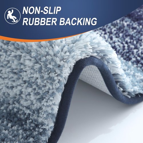 OLANLY Bathroom Rugs Mat 30x20, Extra Soft Absorbent Microfiber Bath Rugs, Rubber Backing, Quick Dry, Machine Washable Bath Mats for Bathroom Floor, Tub and Shower, Home Decor Accessories, Airy Blue