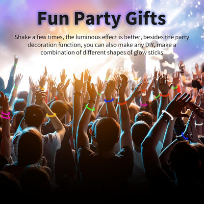 Skiennix 200 Pack Glow Sticks - 8'' White Light Up Party Favors with Connectors | Neon Glow Bracelets for Celebrations