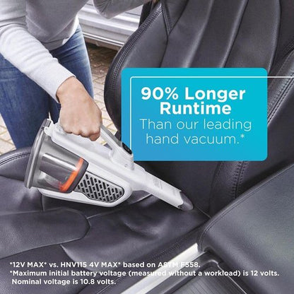 BLACK+DECKER Handheld Vacuum - Cordless & Rechargeable with Powerful Suction | Extended Runtime & Extra Long Crevice Tool