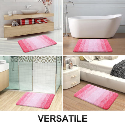 OLANLY Bathroom Rugs - Extra Soft Microfiber Mat, Quick Dry & Machine Washable, 30x20, Pink